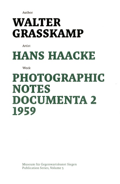 Book cover image for Hans Haacke ISBN: 9783422071643
